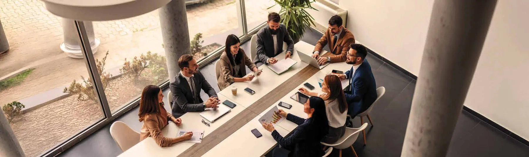 Conceptual image of professionals collaborating in an office