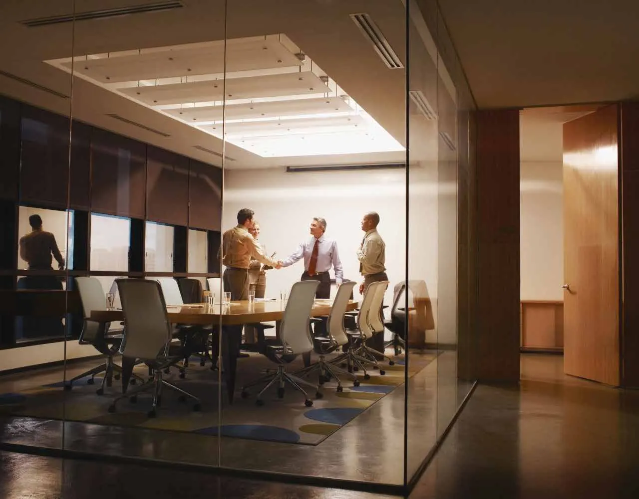 Business community at a commercial complex (representation only)