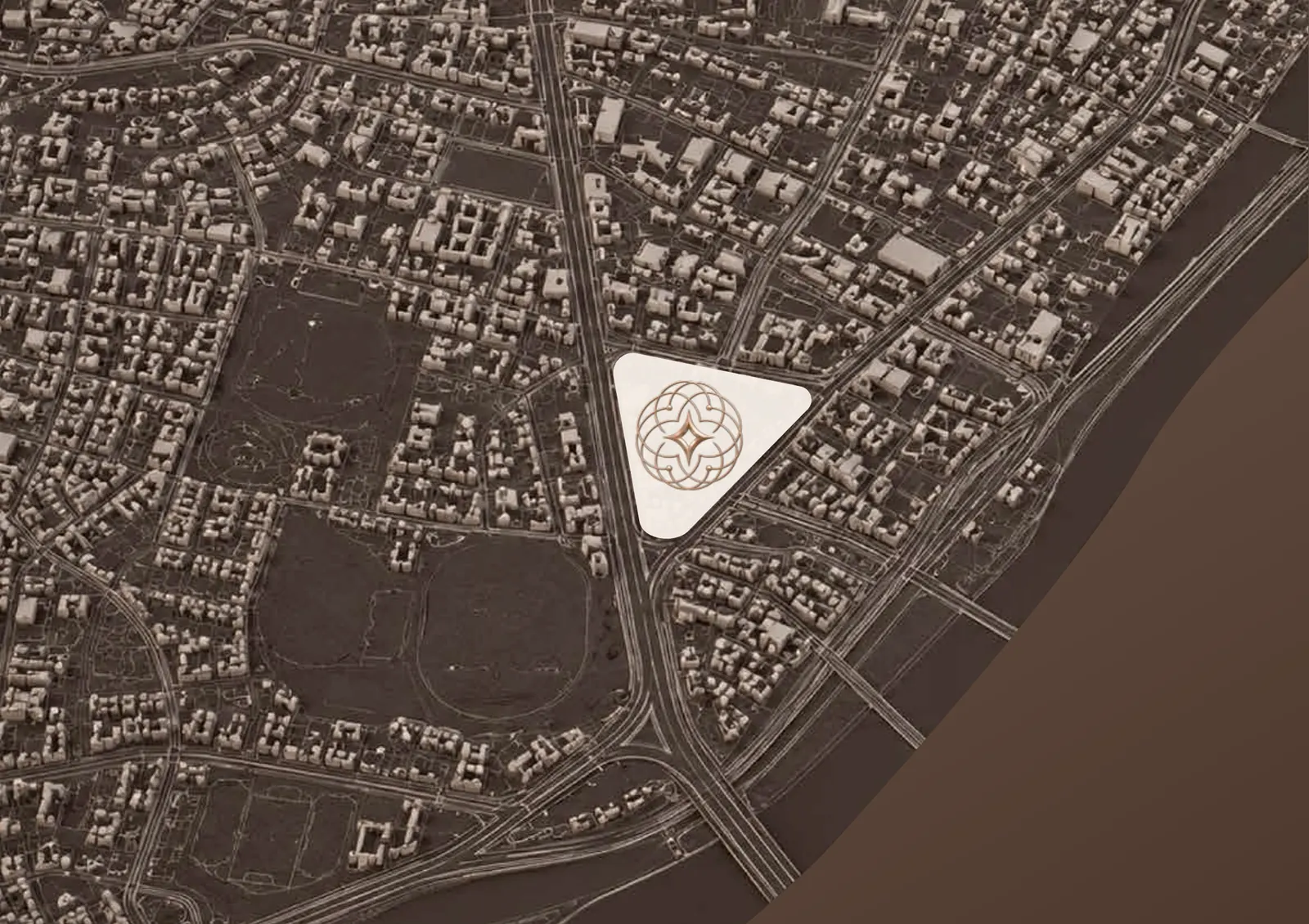Map of Deccan Gymkhana showing the BKC site between JM Road and the river